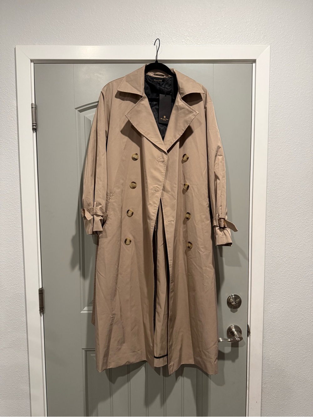 Classic Tan Double-Breasted Trench Coat